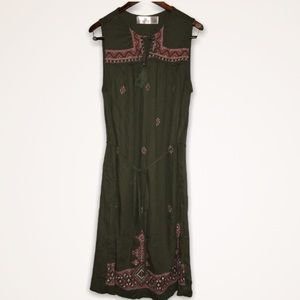 Time & Tru Olive Sleeveless Shift Dress size Small